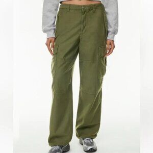 Aritzia TNA Supply Cargo Pants Straight Leg Army Green Women’s Adjustable Sz 6